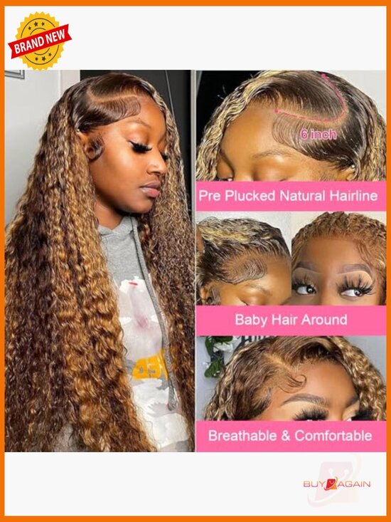 13x6 Deep Wave Lace Front Wig Human Hair Pre Plucked Glueless main image 5